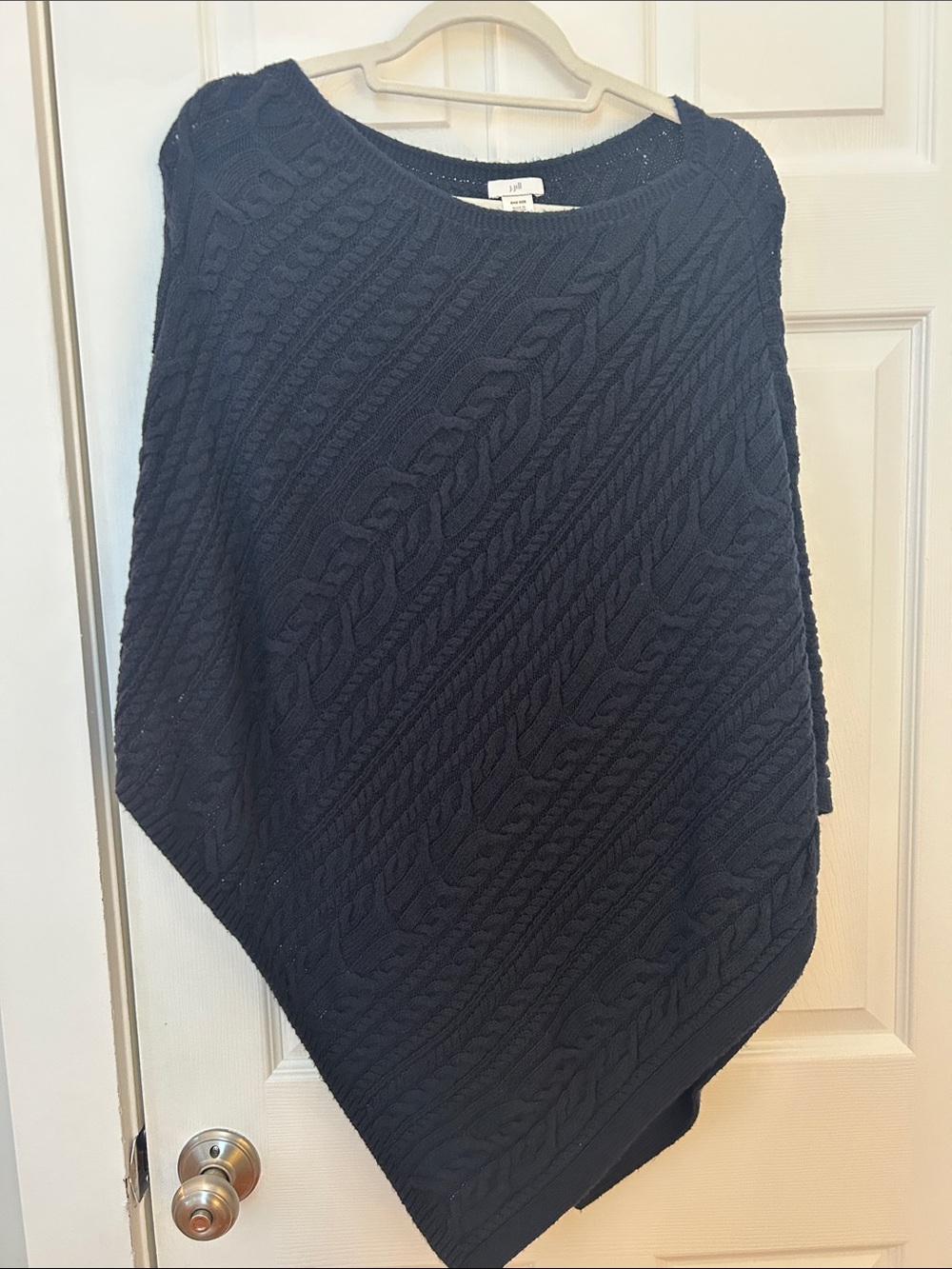 J. Jill Navy Cable-Knit Poncho